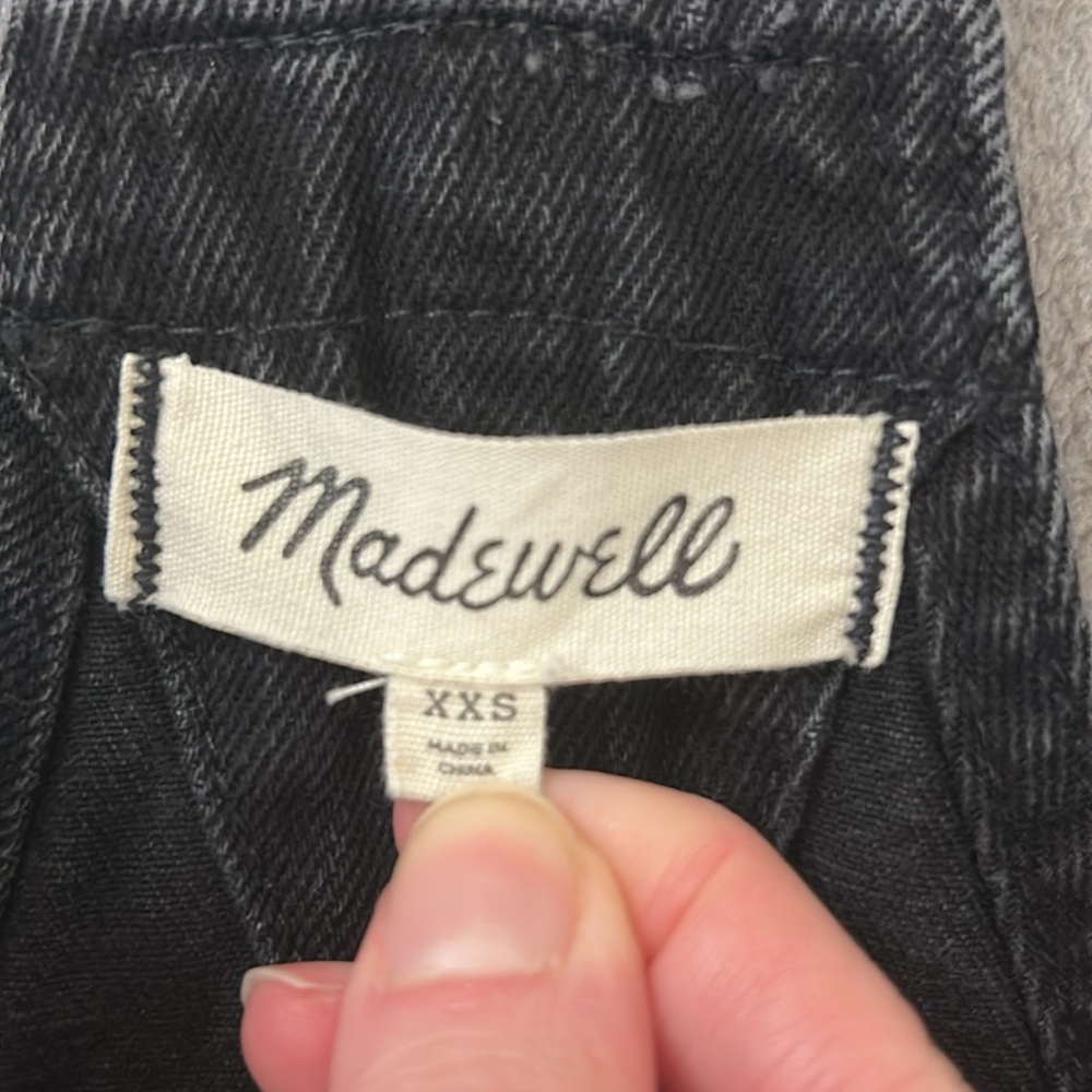 Madewell adirondack short overalls in washed black XXS - Picture 4 of 11